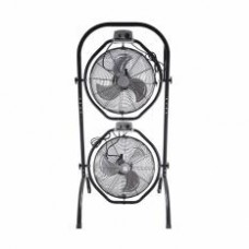 Coby Rotary Switch Control Standfan - Industrial strength double blade steel fan (Silver/Black)