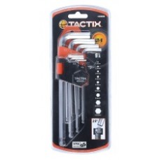 Tactix Ball Pein Hex Key Metric Set 9-Pc (Chrome)