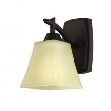 Westinghouse Midori 63073 Indoor Wall Light With Amber Linen Glass (Oil Rubbed Bronze Finish)