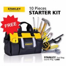 Original Stanley 10 Pieces Starter Hand Tool Kit (Black/Yellow)