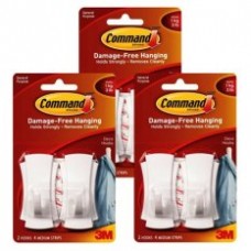 3M Command Decorating Kitchen Hooks Medium Bundled of 3 (White)