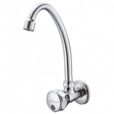 Eurostream Wall Mount Kitchen Faucet with Flange Single Round Knob Handle (Chrome)