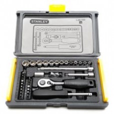 Original Stanley 1/4 DR 35-piece Socket Set (Black/Silver)