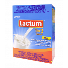 Lactum 1+ Plain Milk Supplement Powder 1-3 years old (2X300G) 600g