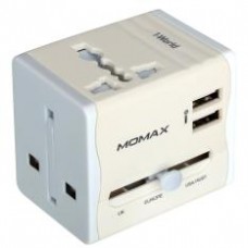 MOMAX 1-WORLD ADAPTER - WHITE