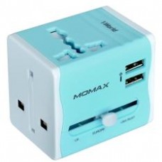 MOMAX 1-WORLD ADAPTER BLUE