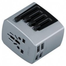 Momax 1-World 4 USB AC Travel Adapter - Black