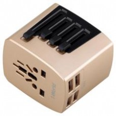 Momax 1-World 4 USB AC Travel Adapter - Gold