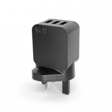 Yell 3 Ports USB Power Adapter (BS plug) - Black